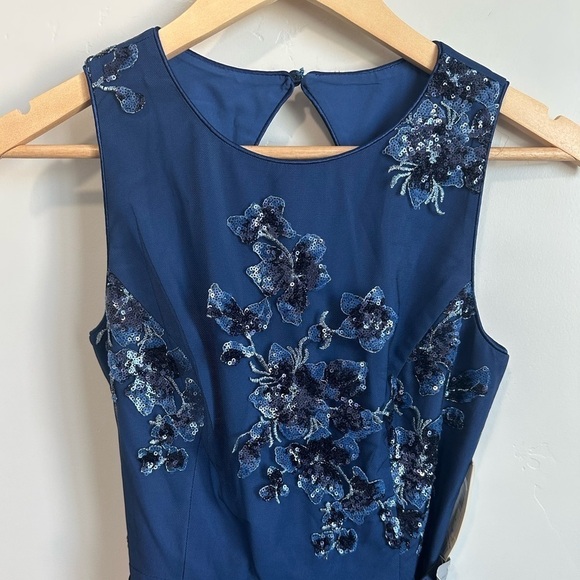 Eliza J Sequin Floral Print Belted Gown - Picture 5 of 13